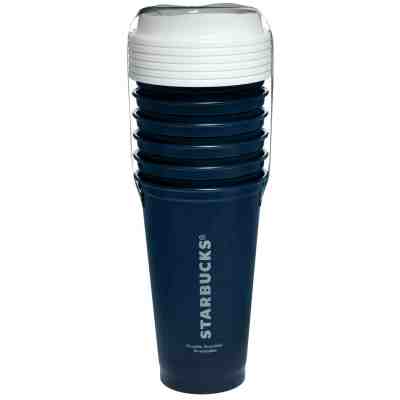Starbucks Coffee 5 Pack Reusable Cup Tumbler w/Lid Blue 16oz Travel Grande To Go - Sold on eBay May, 7th 2019 for $15.11