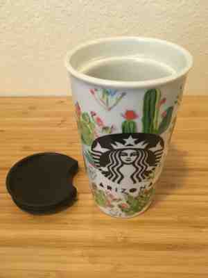 12oz. Starbuck's Arizona Commuter Mug-Ceramic, White with Black lid - Sold on eBay May, 6th 2019 for $19.95