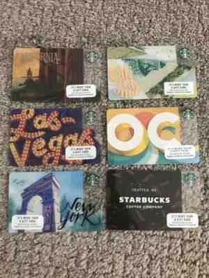 6 Starbucks Gift Cards New York Las Vegas California OC Seattle - No Value - Sold on eBay Mar, 28th 2019 for $3.00