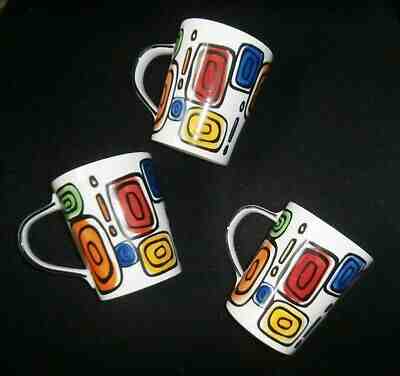 Set of Three Starbucks 2009 Hand Painted Peindre a main pour  Colorful Mugs - Sold on eBay May, 13th 2019 for $19.99
