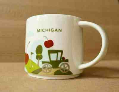 STARBUCKS COFFEE MUG - MICHIGAN YOU ARE HERE COLLECTION Global/Icon 14oz/414ml  - Sold on eBay May, 1st 2019 for $24.30
