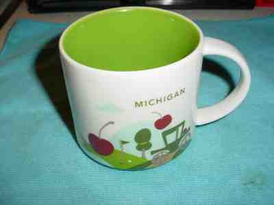 NEW STARBUCKS COFFEE CUP MUG You Are Here MICHIGAN 14 oz Traverse City Cherry - Sold on eBay Apr, 29th 2019 for $9.99