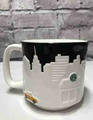 STARBUCKS New York City 3D Embossed Taxi Relief Bone China 18 Oz Mug Cup 2010  - Sold on eBay Apr, 28th 2019 for $10.00