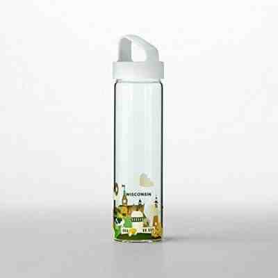 2 Starbucks Wisconsin Glass Water Bottle - You Are Here Collection 18.5 oz  - Sold on eBay May, 14th 2019 for $10.95