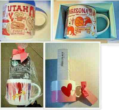 NWT Choose: 5 Diff Starbucks Coffee Mug Been There Arizona Utah + Heart Gift Set - Sold on eBay May, 22nd 2019 for $31.88