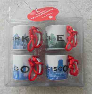 2003 Starbucks City Mug Ornament Set-New York Seattle Chicago San Francisco-NEW - Sold on eBay May, 22nd 2019 for $25.00