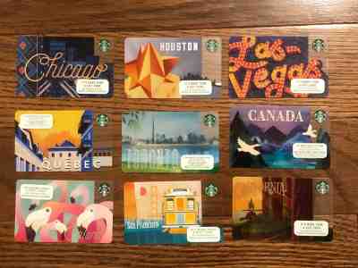 9 City STARBUCKS Cards Toronto Chicago Vegas Houston San Francisco Orlando - Sold on eBay May, 21st 2019 for $6.95