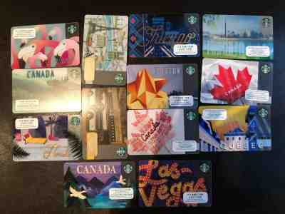 13 STARBUCKS Multi City Cards Orlando Florida Chicago Las Vegas Toronto Canada  - Sold on eBay May, 20th 2019 for $8.00