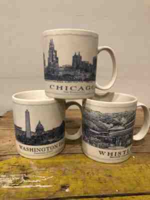 LOT Of 3 Starbucks Architecture Series 18 oz Mug Chicago Whistler Washington DC - Sold on eBay May, 22nd 2019 for $28.00