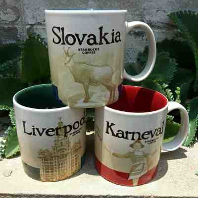 Set of 3 Original Starbucks City Mugs 16 oz LIVERPOOL SLOVAKIA KARNEVAL VER.1