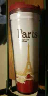 STARBUCKS PARIS Eiffel Tower To Go Travel Tumbler with Lid 12 oz 2004 - Sold on eBay May, 20th 2019 for $15.00