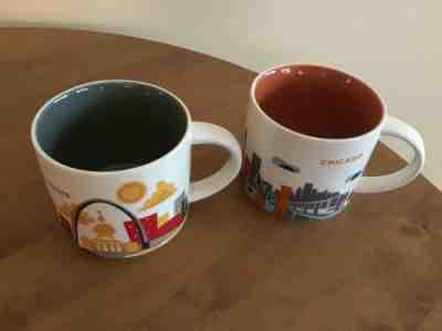 2 Starbucks Coffee Co You Are Here ST. LOUIS MISSOURI And Chicago Mug - Sold on eBay May, 22nd 2019 for $14.99