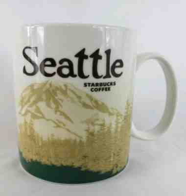 Starbucks SEATTLE Stoneware COFFEE MUG 2008 Collector Series 16 oz Mt RAINIER - Sold on eBay May, 16th 2019 for $56.21