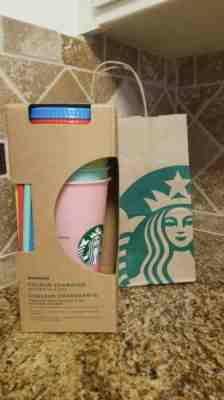 Starbucks Color Changing Reusable Cold Cup Tumblers NEW 5 Pack Lids Straws 2019 - Sold on eBay May, 22nd 2019 for $51.00