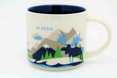 STARBUCKS 2015 You Are Here Collection ALASKA Mug 14oz YAH Moose Whale Mountains