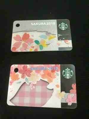  Starbucks Japan Cherry Blossom mini Sakura Card 2018 Set of 2 Cards - Sold on eBay May, 22nd 2019 for $15.00