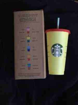 Starbucks Colour-Changing Cold Cup 1 Cup + Straw + Lid 24oz Reusable SOLD OUT - Sold on eBay May, 22nd 2019 for $9.50