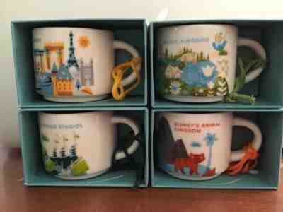 NEW Disney World Parks Starbucks 2" Mug Ornaments YOU ARE HERE Set of 4 Parks - Sold on eBay May, 21st 2019 for $38.75