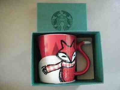 NEW Starbucks RED FOX HOLIDAY 2016 Mug 12 oz RED TAIL HANDLE~ CANADA - Sold on eBay May, 22nd 2019 for $22.00