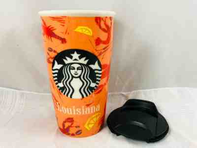 Starbucks Louisiana Lobster Orange 2016 Travel 12 oz Black Mermaid Mug w/Lid - Sold on eBay May, 19th 2019 for $20.00