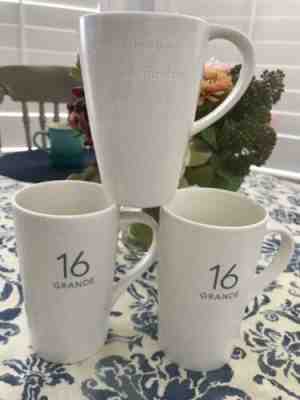 STARBUCKS 2011 GRANDE 16 oz Tall Coffee Mug Tea Cup  (* Lot Of 3 Used Mugs) - Sold on eBay May, 21st 2019 for $12.00