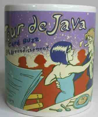 1999 Starbucks DOONESBURY - TRUDEAU Tour de Java Cafe Buzz 20 oz MUG  - Sold on eBay May, 19th 2019 for $29.00