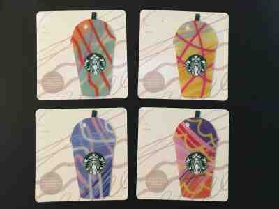 New Summer 2018 Starbucks gift cards Frappuccino die cut cups, lot of 4 - Sold on eBay May, 22nd 2019 for $5.00