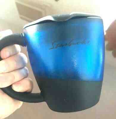 STARBUCKS Coffee 2001 Barista Blue 12 Oz Translucent Plastic Acrylic Mug Cup - Sold on eBay May, 20th 2019 for $31.32