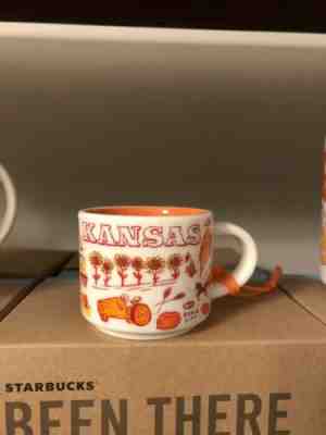 STARBUCKS Kansas BEEN THERE SERIES 2 oz ORNAMENT MUG - Sold on eBay May, 22nd 2019 for $24.00