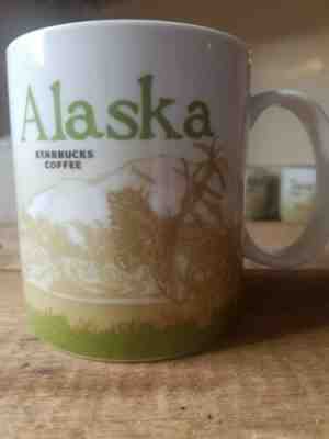 Starbucks Coffee Mug Alaska 2010 Collector Series  Brown Bear Moose Green  - Sold on eBay May, 19th 2019 for $55.00