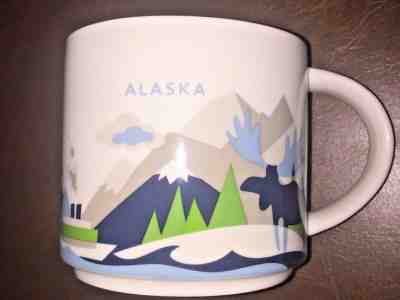 STARBUCKS 14 OZ "YOU ARE HERE" MUG ALASKA WHALE MOOSE FERRY, 2014, BRAND NEW! - Sold on eBay May, 19th 2019 for $24.50