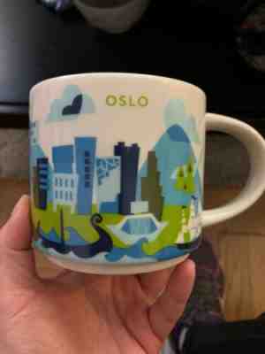 Starbucks Oslo YAH Mug Norway Viking Ship Skyline Norge Blue Norse You Are Here - Sold on eBay May, 18th 2019 for $21.50