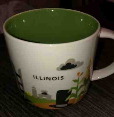 Starbucks Illinois ‘You Are Here’ Collection Coffee Mug 14 Oz - Sold on eBay May, 20th 2019 for $10.49