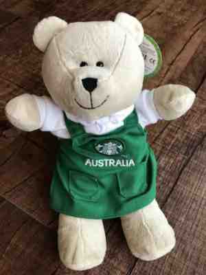 Starbucks Coffee Company Australia Bearista Plush Bear Green Apron 2015 w/ Tag - Sold on eBay May, 18th 2019 for $22.49