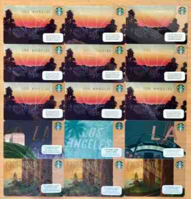 Lot of 15 NEW Starbucks Coffee Los Angeles California Gift Cards Zero Balance - Sold on eBay May, 21st 2019 for $19.99