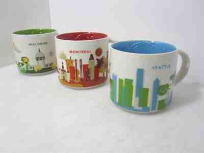 Starbucks You Are Here Collectible Mugs Montreal Seattle Wisconsin - Sold on eBay May, 16th 2019 for $31.00