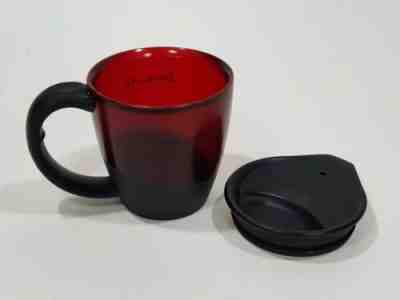 2001 Starbucks Coffee Barista Red Translucent Plastic Travel Mug Cup Lid Rubber - Sold on eBay May, 20th 2019 for $23.79