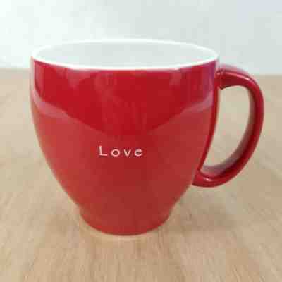 Starbucks 2004 Feng Shui Red and White "LOVE" Coffee Mug Cup Retired - Sold on eBay May, 21st 2019 for $18.99