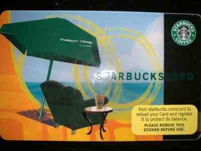 Starbucks Card 2007 Summer Escape / Green Umbrella Chair - Sold on eBay May, 21st 2019 for $3.50