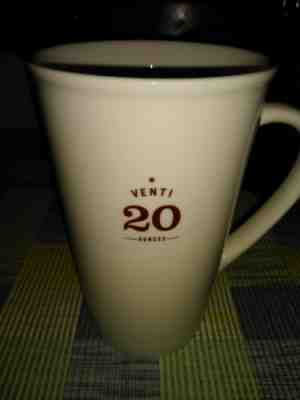 Starbucks Venti Coffee Mug White Tall 20 Ounces Latte Oversize Cup 2010 - Sold on eBay May, 21st 2019 for $12.50