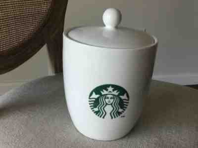 Starbucks Coffee Canister White Lid Green Mermaid Siren Logo Ceramic  2013  - Sold on eBay May, 21st 2019 for $7.00
