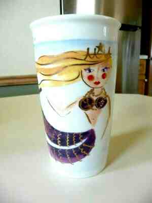 Starbucks 2015 Siren Mermaid Ceramic 12 oz Travel Tumbler - Sold on eBay May, 21st 2019 for $19.95