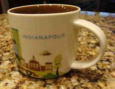 Starbucks Indianapolis Coffee/Tea Cup/Mug You Are Here Collection 2016 14oz - Sold on eBay May, 22nd 2019 for $7.99