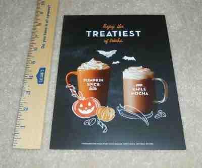 RARE 2016 STARBUCKS Pumpkin Spice Latte & Chile Mocha Poster Sign Store Display - Sold on eBay May, 19th 2019 for $10.00