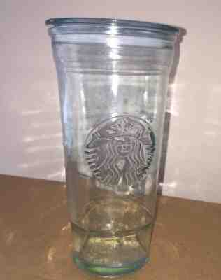 Starbucks Recycled Glass Tumbler 20 ounce Cold Cup Made in Spain With Top - Sold on eBay May, 19th 2019 for $80.00
