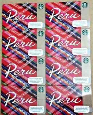 PERU LOT 8 CARDS STARBUCKS gift card RARE new unused pin edition south america - Sold on eBay May, 17th 2019 for $75.00