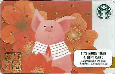 SINGAPORE  Starbucks card  " Year of PIG "  2019 - NEW - Sold on eBay May, 17th 2019 for $8.45