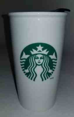 Classic Starbucks 2011 Ceramic Tumbler 12 oz To Go Cup Travel Mug & Lid MERMAID  - Sold on eBay May, 16th 2019 for $22.49