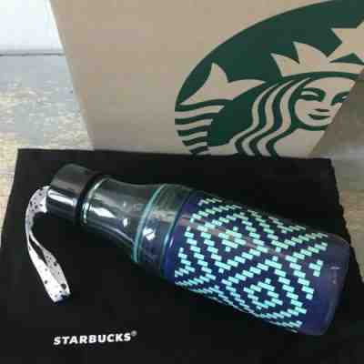 STARBUCKS Thailand New Water Bottle 17 OZ 500 ml. Blue White Green Coffee Tea - Sold on eBay May, 16th 2019 for $9.00