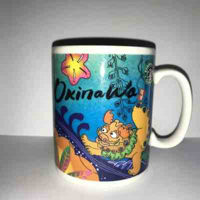 Starbucks Collectible Mug Okinawa Japan Shisa Lion Flower Design Souvenier EUC! - Sold on eBay May, 18th 2019 for $25.00